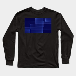 Abstract square and rectangle shapes illustration background Blue Long Sleeve T-Shirt